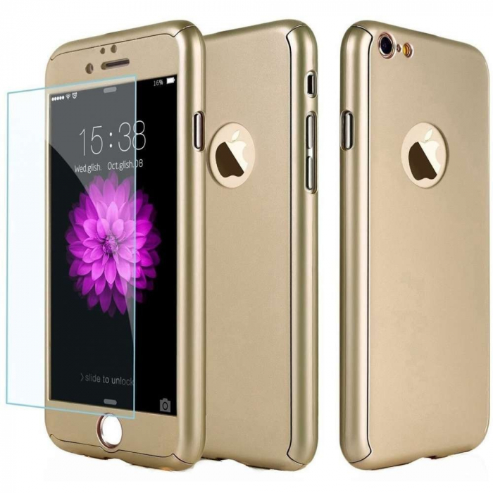 Husa Huawei Nova 5T Full Cover 360 Auriu + Folie de protectie [2]