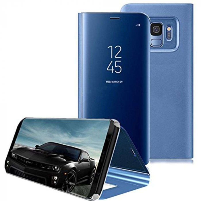 Husa Huawei P Smart 2020 Flip Cover Oglinda Albastru [5]