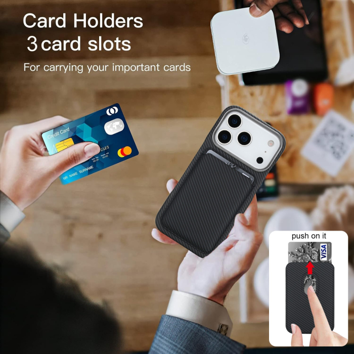 Husa Magsafe cu Suport Card, pentru iPhone 17 Pro Max, Flippy, Mov [2]