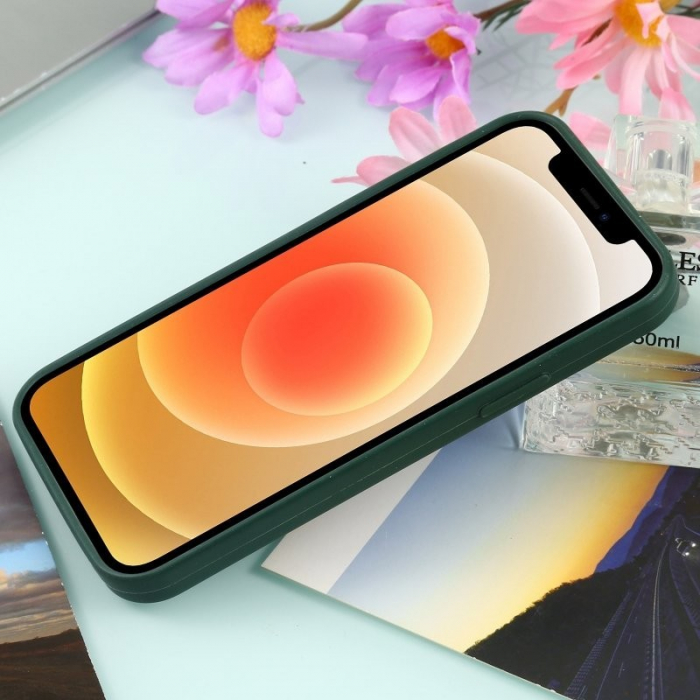 Husa MagSafe liquid large hole magnetic shell pentru Apple iPhone 14 Pro Max, Full Cover, Liquid Silicone, Magnetica, Incarcare Wireless, Flippy, Verde [4]