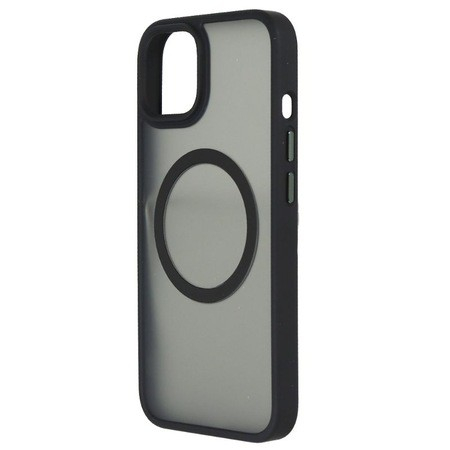 Husa MagSafe pentru Apple iPhone 11, Full Cover, Frosted Acrylic Color Big Hole, Magnetica, Incarcare Wireless, Flippy, Negru [5]