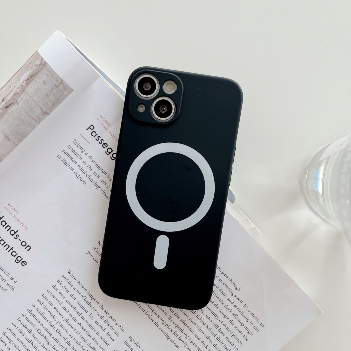 Husa MagSafe pentru Apple iPhone 11, Silicon, Protectie pentru camera, Magnetica, Incarcare Wireless, Flippy, Negru [2]
