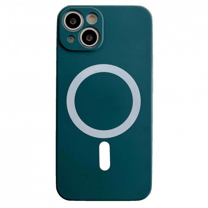 Husa MagSafe pentru Apple iPhone 11, Silicon, Protectie pentru camera, Magnetica, Incarcare Wireless, Flippy, Verde [1]