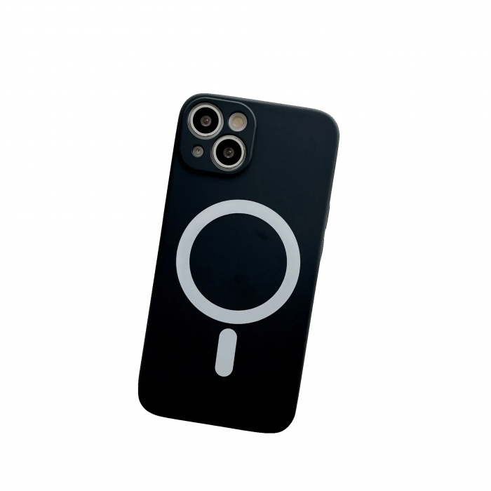 Husa MagSafe pentru Apple iPhone 12, Silicon, Protectie pentru camera, Magnetica, Incarcare Wireless, Flippy, Negru [3]