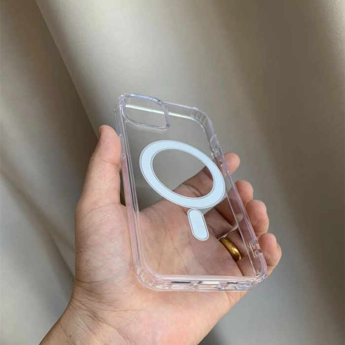 Husa MagSafe Silicone Acryl pentru iPhone 14 Pro, Flippy, ambalaj Blister Transparenta [4]