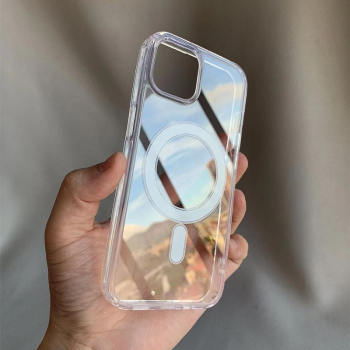 Husa MagSafe Silicone Acryl pentru iPhone 14 Pro Max, Flippy, ambalaj Blister Transparenta [6]