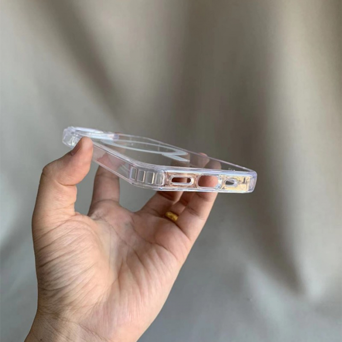 Husa MagSafe Silicone Acryl pentru iPhone 14 Pro Max, Flippy, ambalaj Blister Transparenta [2]