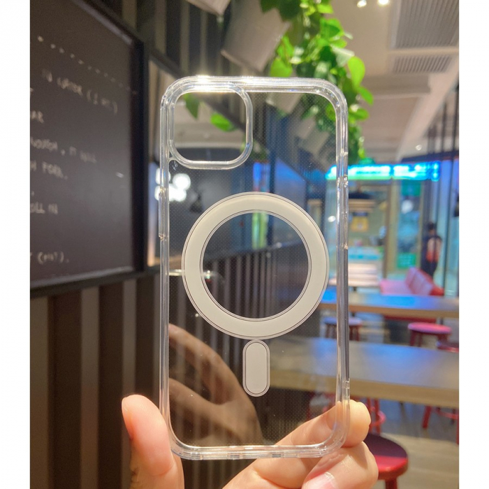 Husa MagSafe Silicone pentru iPhone 14 Plus, Flippy, Transparenta [6]