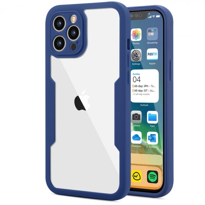 Husa Max Defence pentru Samsung Galaxy A52 5G, Bumper Albastru, Fata Dubla Transparenta, Protectie Antisoc Full 360 ( fata, spate, margini ), Flippy [3]
