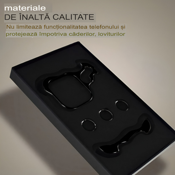 Husa Metalica Compatibila cu iPhone 15 Pro, Protectie pentru Colturile Telefonului si Camera, Lentile pentru Obiective, Aliaj, Antisoc, Antizgariere, Negru [4]