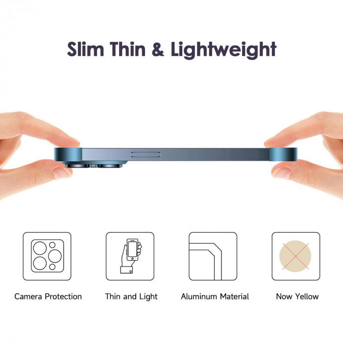Husa Metalica Edgeless Compatibila cu iPhone 16, Flippy, Protectie pentru Colturi si Camera, Aliaj Aluminiu, Antisoc, Antizgariere, Albastru [9]
