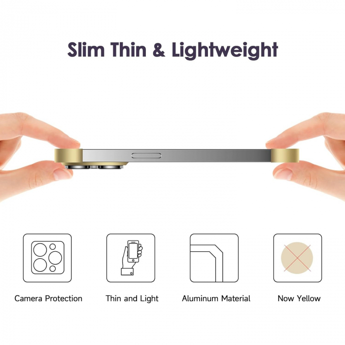 Husa Metalica Edgeless Compatibila cu iPhone 16 Plus, Flippy, Protectie pentru Colturi si Camera, Aliaj Aluminiu, Antisoc, Antizgariere, Auriu [7]