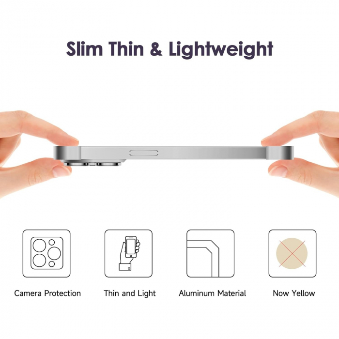 Husa Metalica Edgeless Compatibila cu iPhone 16 Pro Max, Flippy, Protectie pentru Colturi si Camera, Aliaj Aluminiu, Antisoc, Antizgariere, Argintiu Titan [7]