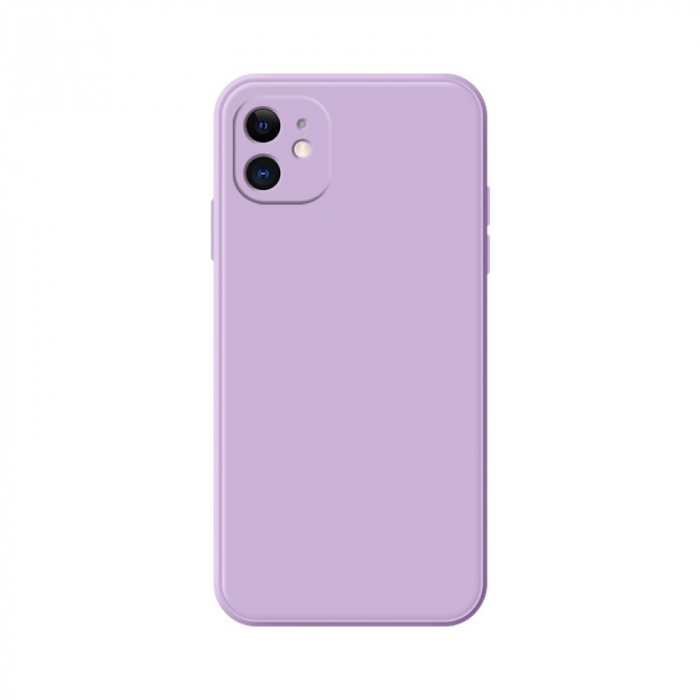 Husa pentru Apple iPhone 14 Flippy, Liquid Silicone, cu Microfibra pe interior, Protectie Antisoc, Grass purple, Mov [1]