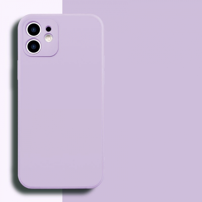 Husa pentru Apple iPhone 14 Flippy, Liquid Silicone, cu Microfibra pe interior, Protectie Antisoc, Grass purple, Mov [4]