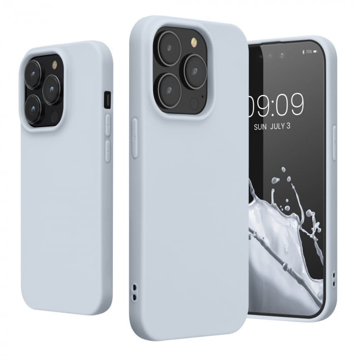 Husa pentru Apple iPhone 14 Plus Flippy, Liquid Silicone, cu Microfibra pe interior, Protectie Antisoc, Grey, Gri [2]