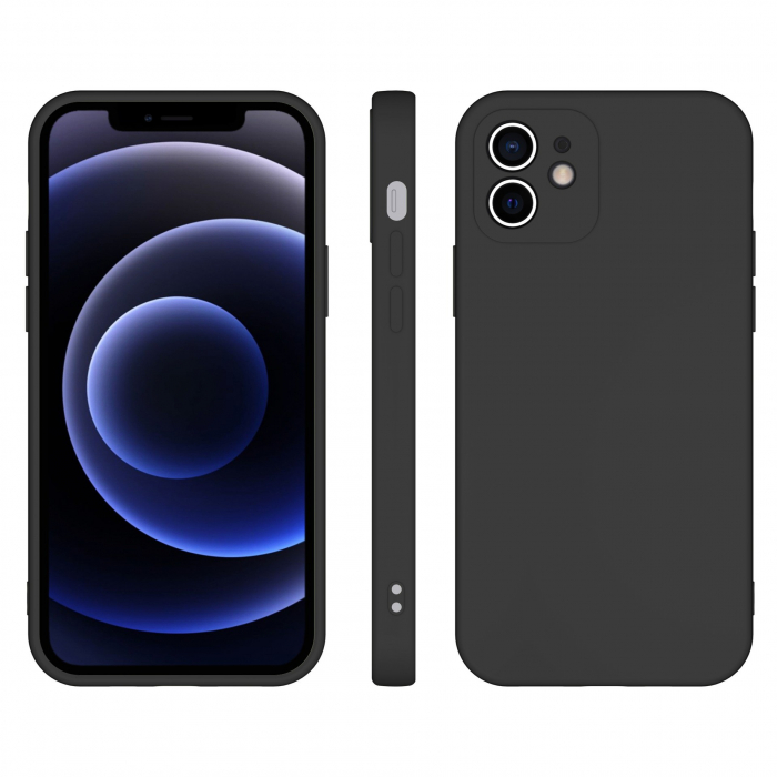 Husa pentru Samsung Galaxy S22, Flippy, Liquid Silicone, cu Microfibra pe interior, Protectie Antisoc, Negru [1]