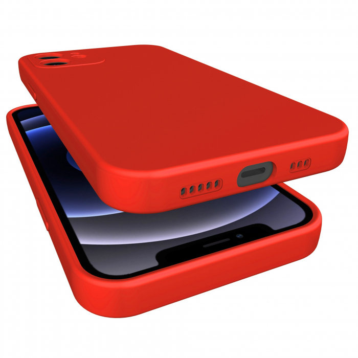 Husa pentru Samsung Galaxy S22, Flippy, Liquid Silicone, cu Microfibra pe interior, Protectie Antisoc, Rosu [7]