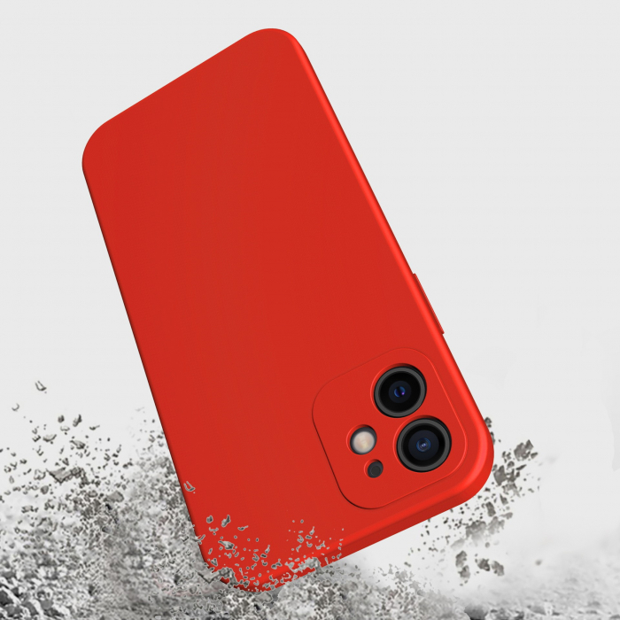 Husa pentru Samsung Galaxy S22, Flippy, Liquid Silicone, cu Microfibra pe interior, Protectie Antisoc, Rosu [3]