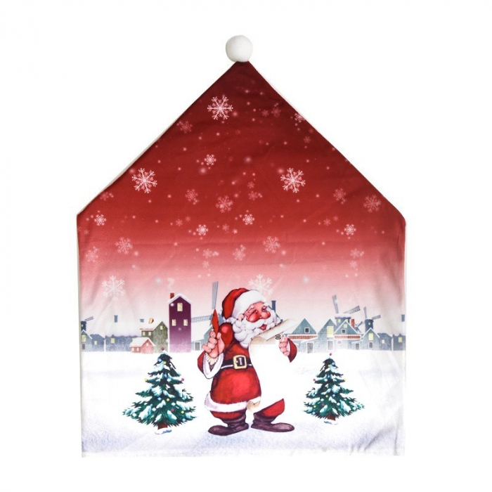 Husa pentru scaun Flippy, tematica Craciun, material textil/poliester, 61 x 47 cm, rosu [1]