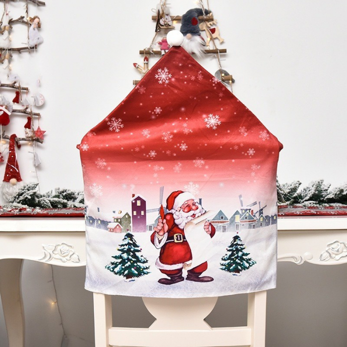 Husa pentru scaun Flippy, tematica Craciun, material textil/poliester, 61 x 47 cm, rosu [4]
