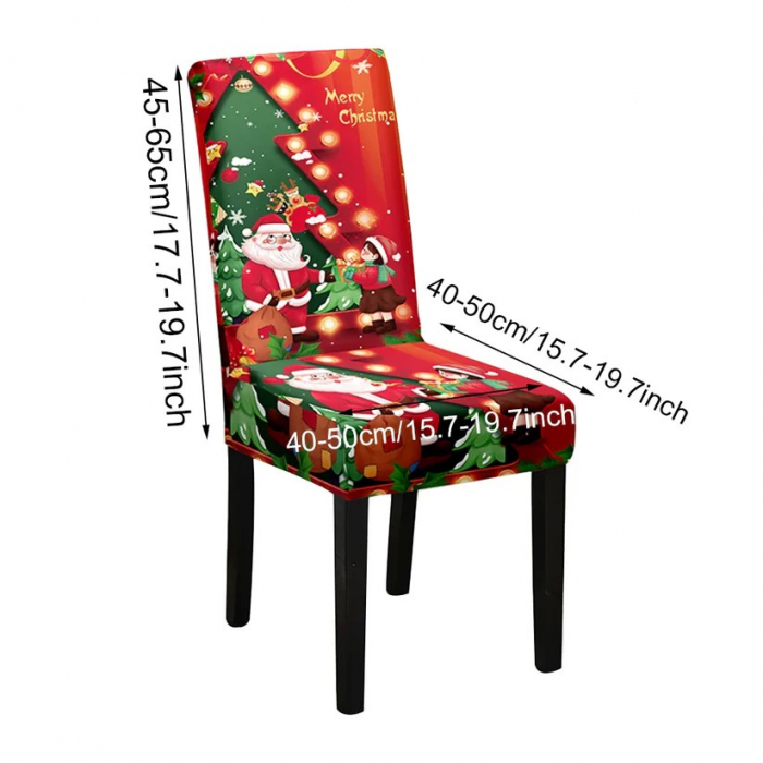 Husa pentru scaun, Flippy, Tematica Craciun, Model 2 Mos Craciun si Baietel, Verde/Rosu [2]