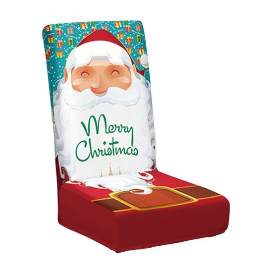 Husa pentru scaun, Flippy, Tematica Craciun, Model 3 Merry Christmas, Alb/Albastru [1]