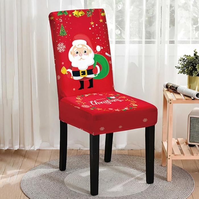 Husa pentru scaun, Flippy, Tematica Craciun, Model 4 Mos Craciun cu Sacul, Rosu [5]