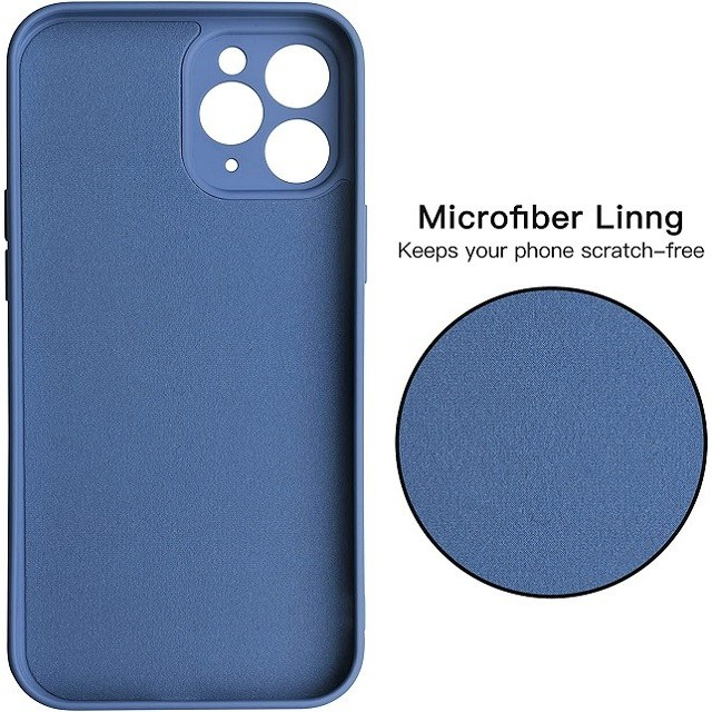 Husa protectie compatibila cu Apple iPhone 11 Pro Liquid Silicone Case Albastru inchis [4]
