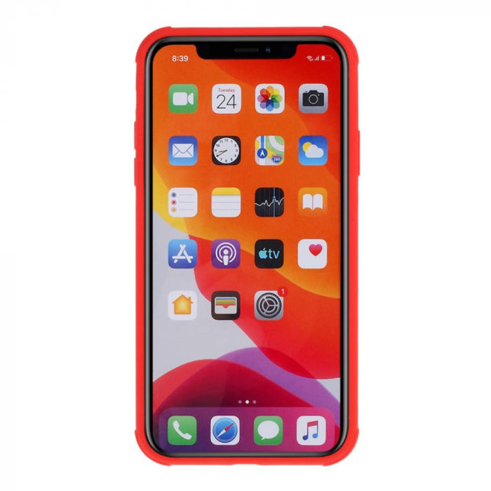 Husa protectie compatibila cu Apple iPhone 11 Pro Liquid Silicone Case Rosu [4]
