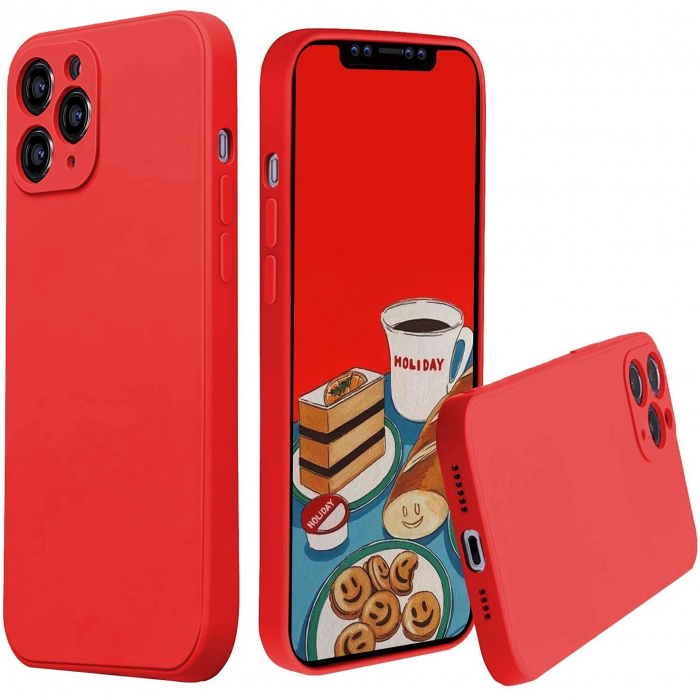 Husa protectie compatibila cu Apple iPhone 11 Pro Liquid Silicone Case Rosu [14]