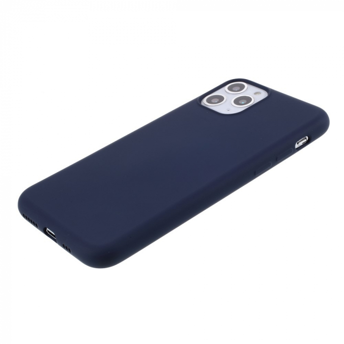 Husa protectie compatibila cu Apple iPhone 11 Pro Max Liquid Silicone Case Albastru inchis [11]