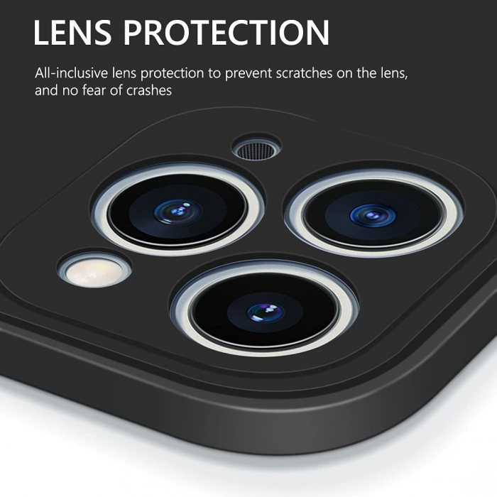 Husa protectie compatibila cu Apple iPhone 11 Pro Max Liquid Silicone Case Negru [2]