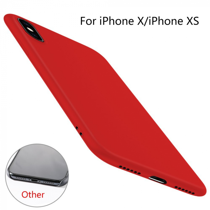 Husa protectie compatibila cu Apple iPhone X/XS Liquid Silicone Case Rosu [12]
