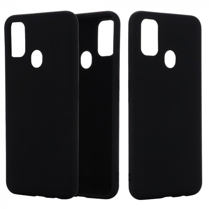 Husa protectie compatibila cu Huawei P Smart 2020 Liquid Silicone Case Negru [2]