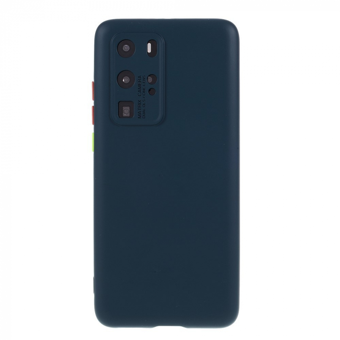 Husa protectie compatibila cu Huawei P40 Pro Liquid Silicone Case Albastru inchis [2]