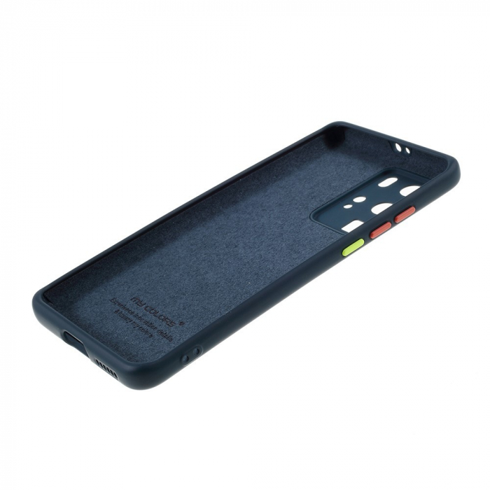 Husa protectie compatibila cu Huawei P40 Pro Liquid Silicone Case Albastru inchis [7]