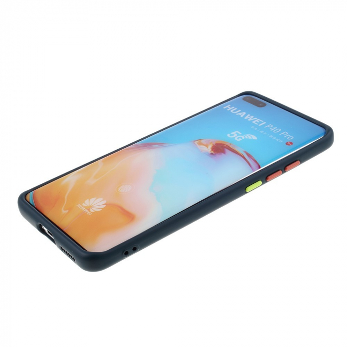 Husa protectie compatibila cu Huawei P40 Pro Liquid Silicone Case Albastru inchis [6]