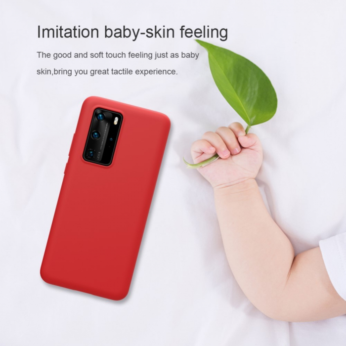 Husa protectie compatibila cu Huawei P40 Pro Liquid Silicone Case Rosu [11]
