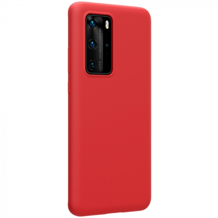 Husa protectie compatibila cu Huawei P40 Pro Liquid Silicone Case Rosu [4]
