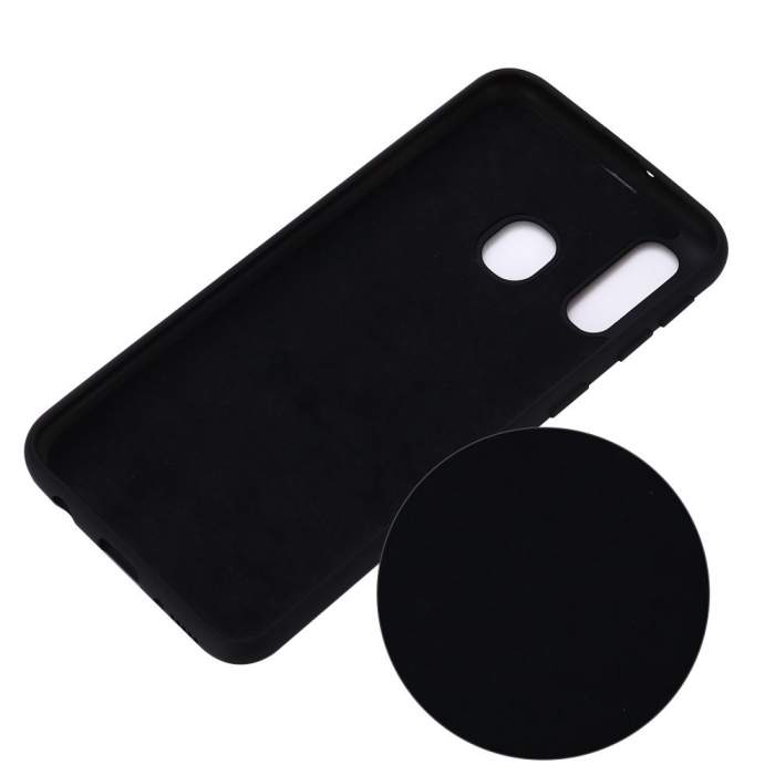 Husa protectie compatibila cu Samsung A20E Liquid Silicone Case Negru [4]