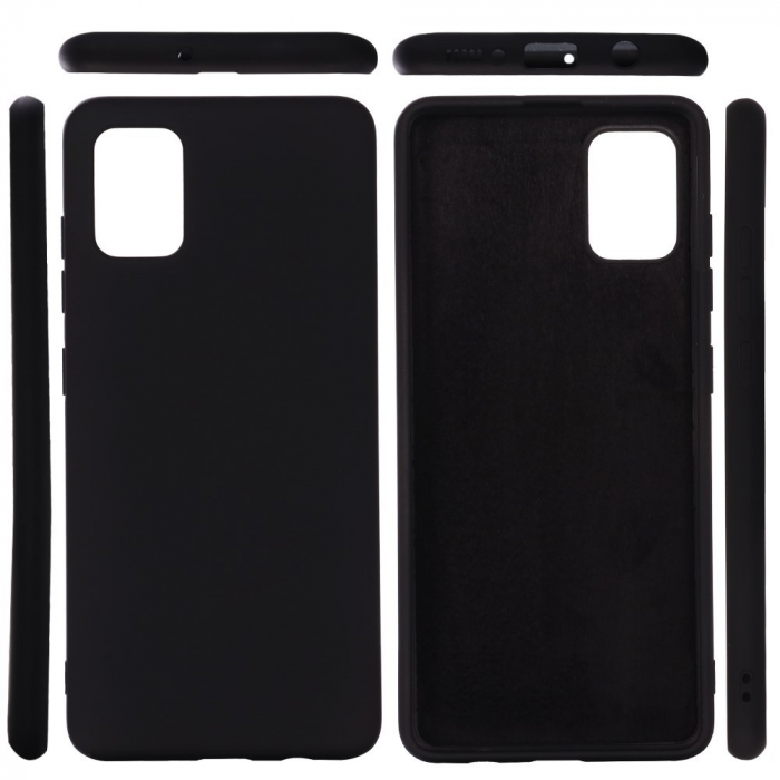 Husa protectie compatibila cu Samsung A71 Liquid Silicone Case Negru [6]