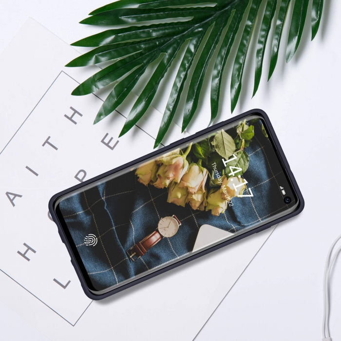 Husa protectie compatibila cu Samsung S10 E Liquid Silicone Case Albastru inchis [9]