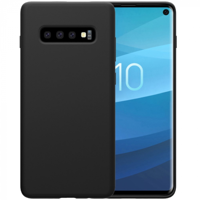 Husa protectie compatibila cu Samsung S10 Liquid Silicone Case Negru [1]