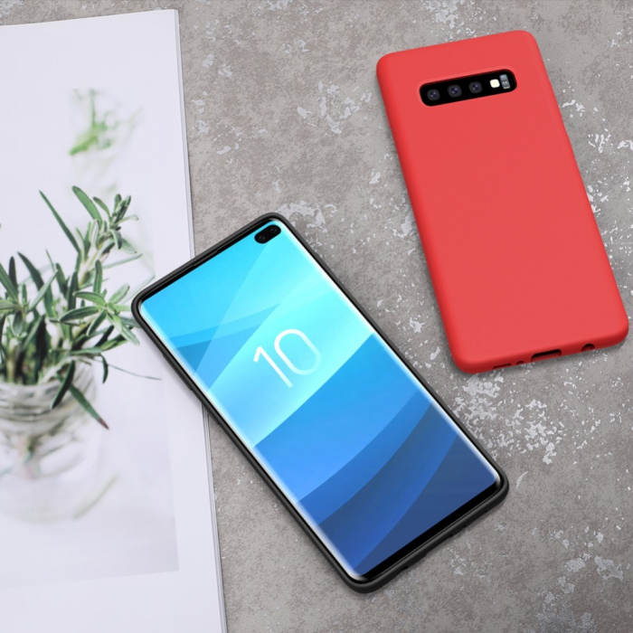 Husa protectie compatibila cu Samsung S10 Plus Liquid Silicone Case Albastru inchis [9]