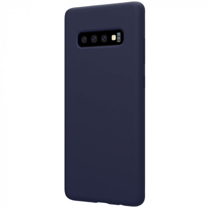 Husa protectie compatibila cu Samsung S10 Plus Liquid Silicone Case Albastru inchis [3]