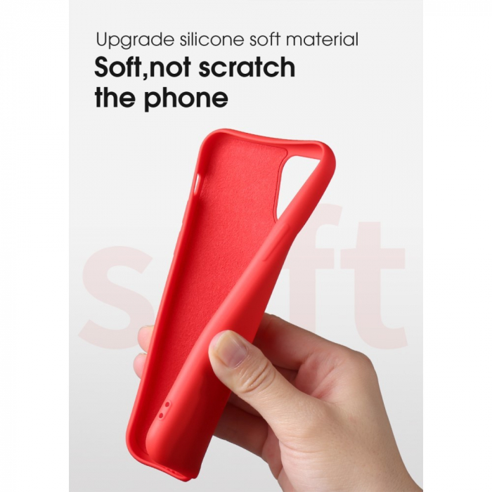 Husa protectie Flippy compatibila cu Apple iPhone 11 Liquid Silicone Case Rosu [18]