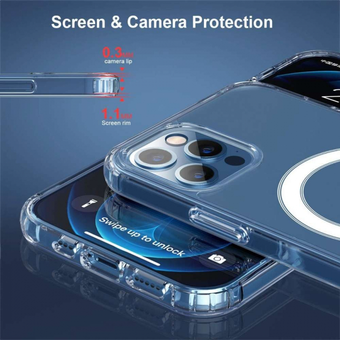 Husa protectie Flippy compatibila cu Apple iPhone 12/12 Pro Mag Safe Silicone Transparent [7]