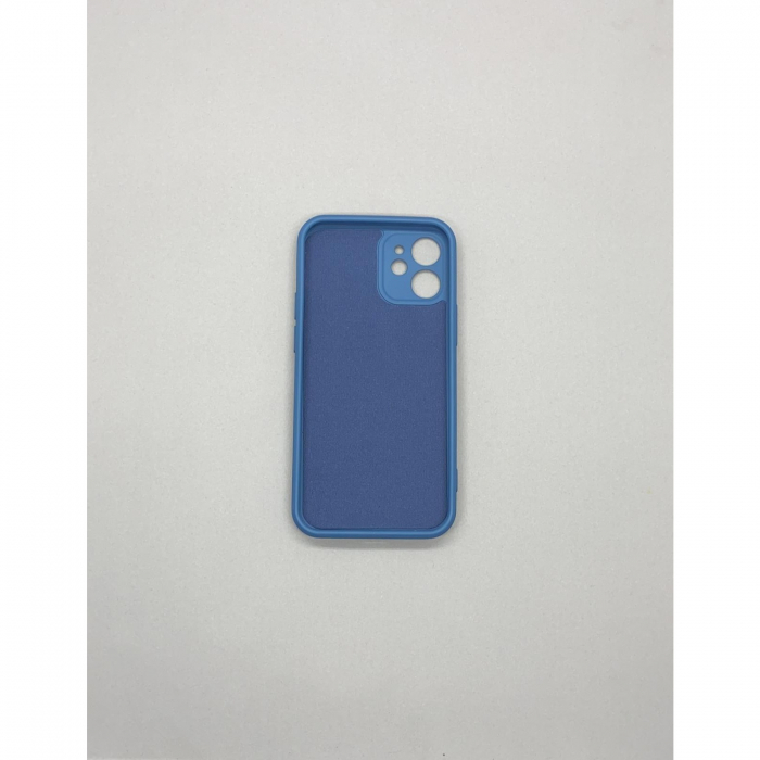 Husa protectie Flippy compatibila cu Apple iPhone 12 Mini Liquid Silicone Ring cu suport rotativ Albastru [7]