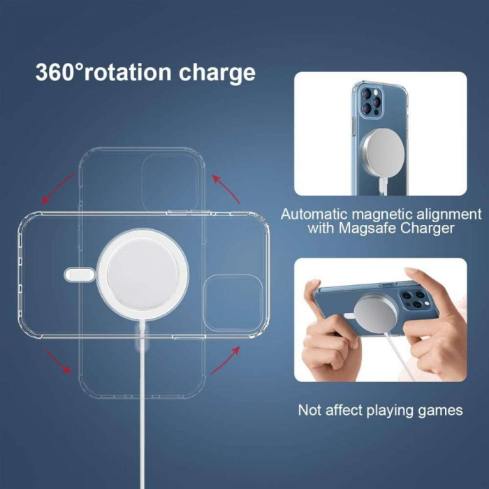 Husa protectie Flippy compatibila cu Apple iPhone 12 Mini Mag Safe Silicone Transparent [4]